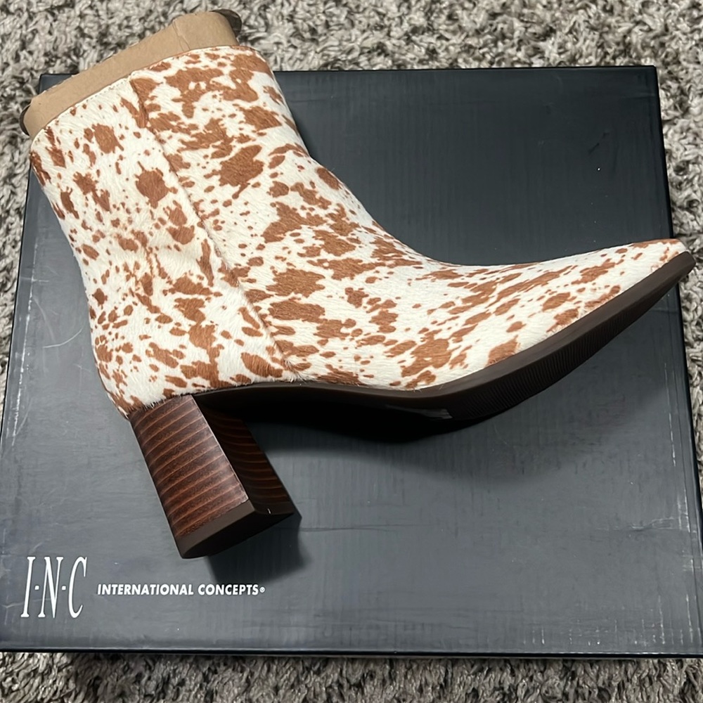 Cowhide ankle boots. NWT